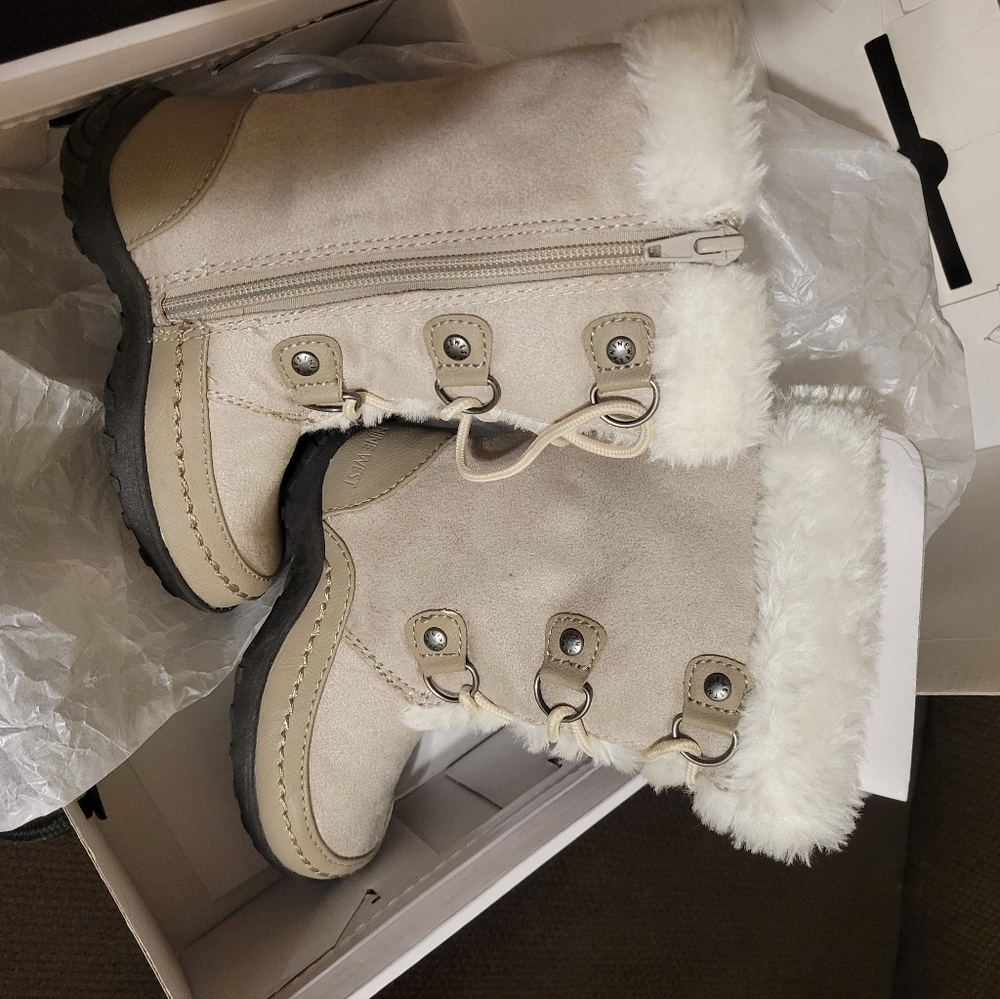 Nine West Daphne Toddler K Off White Boots Size 3 - Picture 8 of 10
